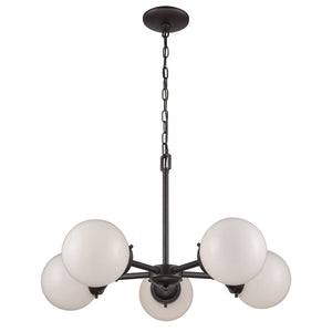 Thomas Lighting Beckett Five Globe Chandelier Oil Rubbed Bronze Frame for Modern Dining Spaces CN120521