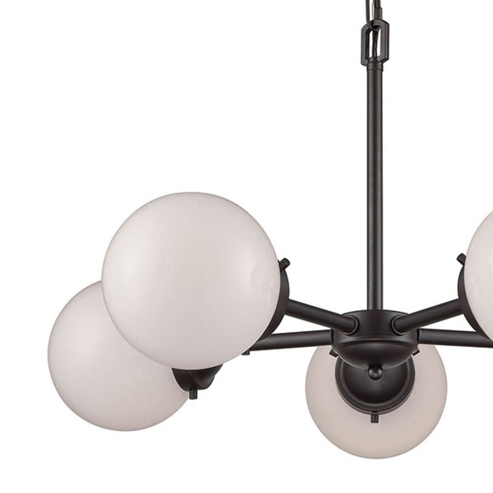 Thomas Lighting Beckett Five Globe Chandelier Oil Rubbed Bronze Frame for Modern Dining Spaces CN120521