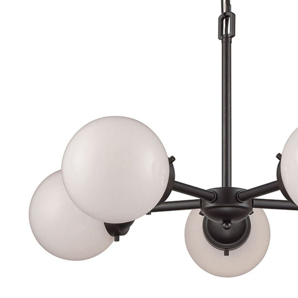 Thomas Lighting Beckett Five Globe Chandelier Oil Rubbed Bronze Frame for Modern Dining Spaces CN120521