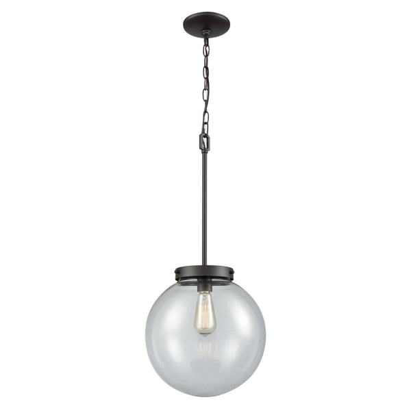 Thomas Lighting Beckett Globe Pendant Light Oil Rubbed Bronze Modern Fixture for Kitchen or Dining 12 inches Clear CN129041