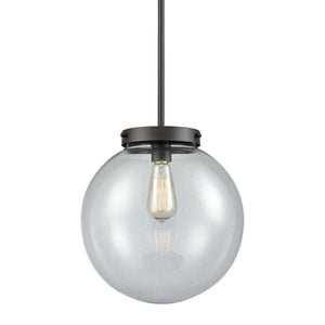 Thomas Lighting Beckett Globe Pendant Light Oil Rubbed Bronze Modern Fixture for Kitchen or Dining 12 inches Clear CN129041