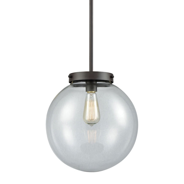 Thomas Lighting Beckett Globe Pendant Light Oil Rubbed Bronze Modern Fixture for Kitchen or Dining 12 inches Clear CN129041