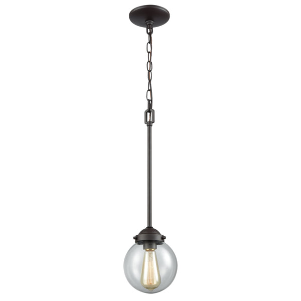 Thomas Lighting Beckett Globe Pendant Light Oil Rubbed Bronze Modern Fixture for Kitchen or Dining 6 inches Clear CN129151