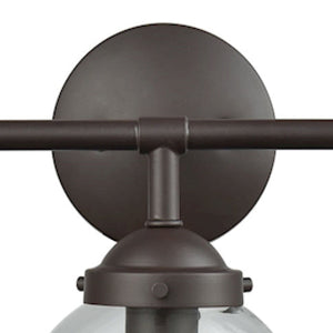 Thomas Lighting Beckett Globe Wall Sconce Oil Rubbed Bronze Clear Glass Ambient Bathroom Light 3-Light Vanity CN129311