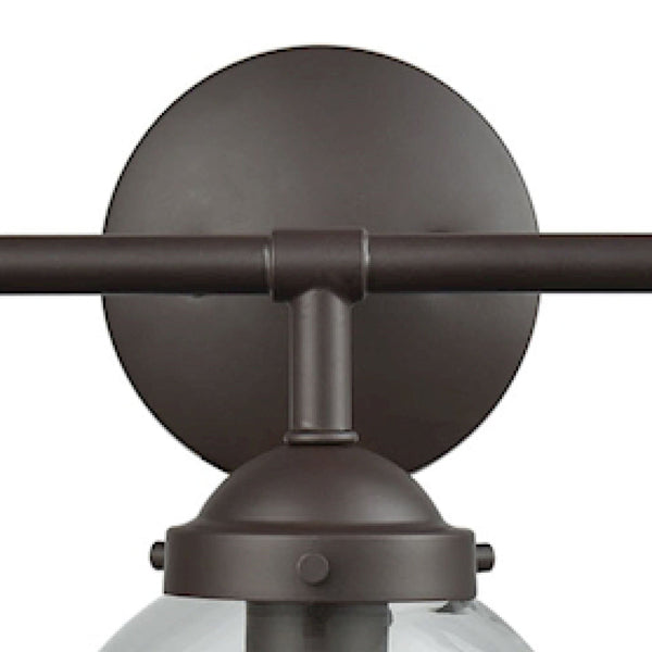 Thomas Lighting Beckett Globe Wall Sconce Oil Rubbed Bronze Clear Glass Ambient Bathroom Light 3-Light Vanity CN129311