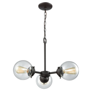 Thomas Lighting Beckett Three Light Chandelier with Globe Shades in Oil Rubbed Bronze for Modern Rooms CN129321