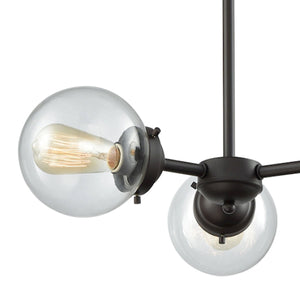 Thomas Lighting Beckett Three Light Chandelier with Globe Shades in Oil Rubbed Bronze for Modern Rooms CN129321