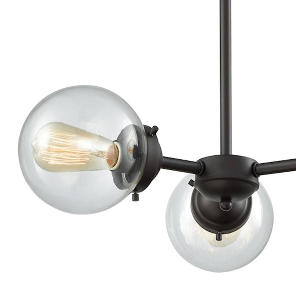 Thomas Lighting Beckett Three Light Chandelier with Globe Shades in Oil Rubbed Bronze for Modern Rooms CN129321