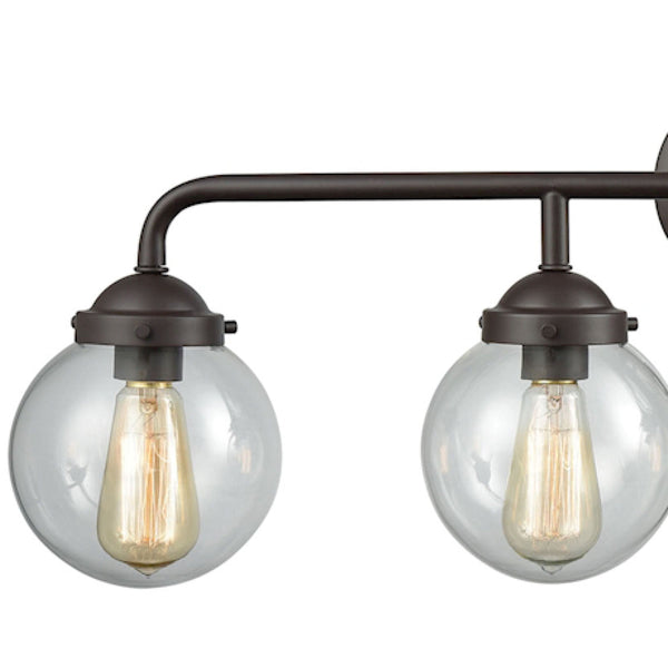 Thomas Lighting Beckett Globe Wall Sconce Oil Rubbed Bronze Clear Glass Ambient Bathroom Light 4-Light Vanity - B CN129411