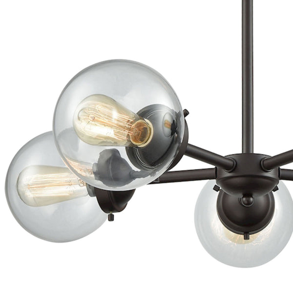 Thomas Lighting Beckett Five Light Globe Chandelier with Bronze Frame for Dining and Living Rooms CN129521