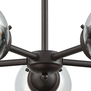 Thomas Lighting Beckett Five Light Globe Chandelier with Bronze Frame for Dining and Living Rooms CN129521