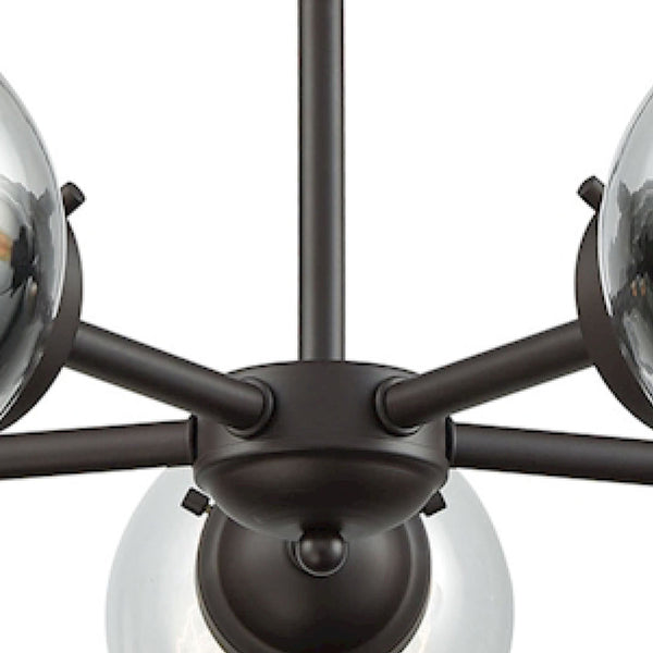 Thomas Lighting Beckett Five Light Globe Chandelier with Bronze Frame for Dining and Living Rooms CN129521