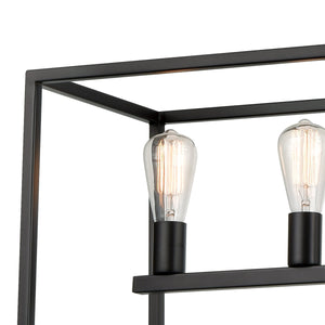Thomas Lighting Williamsport Three Light Chandelier Brushed Metal Minimalist Dining Entryway Ceiling Fixture Bronze 37'' Wide 5-Light Linear CN150521