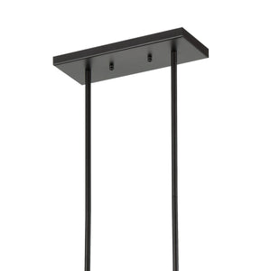 Thomas Lighting Williamsport Three Light Chandelier Brushed Metal Minimalist Dining Entryway Ceiling Fixture Bronze 37'' Wide 5-Light Linear CN150521