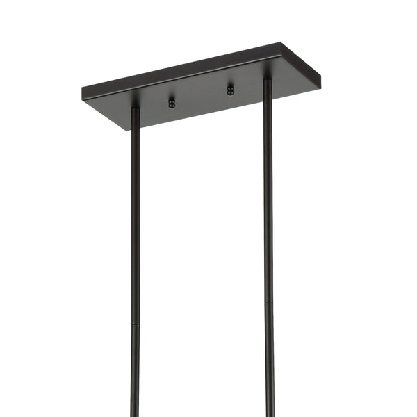 Thomas Lighting Williamsport Three Light Chandelier Brushed Metal Minimalist Dining Entryway Ceiling Fixture Bronze 37'' Wide 5-Light Linear CN150521