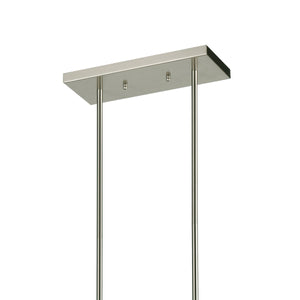 Thomas Lighting Williamsport Three Light Chandelier Brushed Metal Minimalist Dining Entryway Ceiling Fixture Nickel 37'' Wide 5-Light Linear CN150522