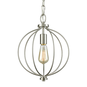 Thomas Lighting Williamsport Single Bulb Metal Mini Pendant Light for Kitchen or Entryway Spaces Nickel 11 inches CN15712