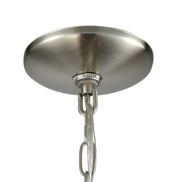 Thomas Lighting Williamsport Three Light Chandelier Brushed Metal Minimalist Dining Entryway Ceiling Fixture Nickel 19'' Wide 5-Light CN15752