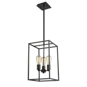 Thomas Lighting Williamsport Three Light Chandelier Brushed Metal Minimalist Dining Entryway Ceiling Fixture Bronze 10'' Wide 3-Light CN15831