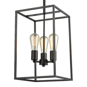 Thomas Lighting Williamsport Three Light Chandelier Brushed Metal Minimalist Dining Entryway Ceiling Fixture Bronze 10'' Wide 3-Light CN15831