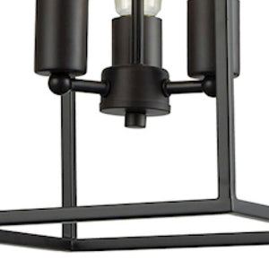 Thomas Lighting Williamsport Three Light Chandelier Brushed Metal Minimalist Dining Entryway Ceiling Fixture Bronze 10'' Wide 3-Light CN15831