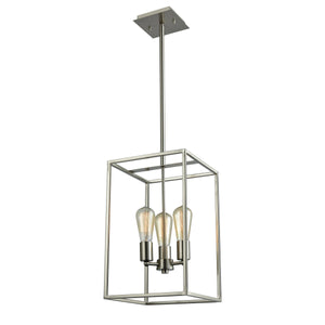 Thomas Lighting Williamsport Three Light Chandelier Brushed Metal Minimalist Dining Entryway Ceiling Fixture Nickel 10'' Wide 3-Light CN15832
