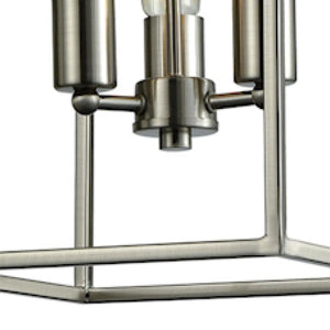 Thomas Lighting Williamsport Three Light Chandelier Brushed Metal Minimalist Dining Entryway Ceiling Fixture Nickel 10'' Wide 3-Light CN15832