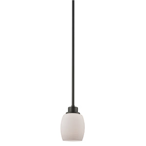Thomas Lighting Casual Mission Opal Glass Mini Pendant Light Brushed Metal for Kitchen or Hallway Bronze CN170151