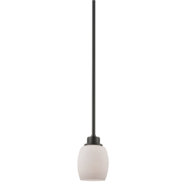 Thomas Lighting Casual Mission Opal Glass Mini Pendant Light Brushed Metal for Kitchen or Hallway Bronze CN170151