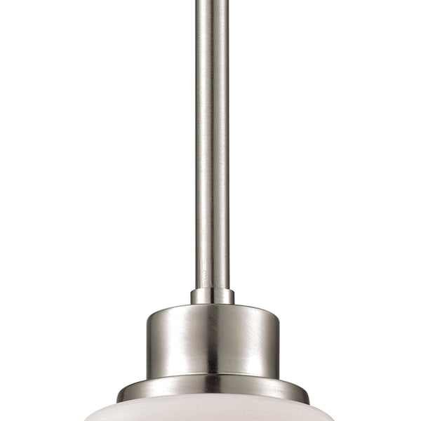 Thomas Lighting Casual Mission Opal Glass Mini Pendant Light Brushed Metal for Kitchen or Hallway Nickel CN170152