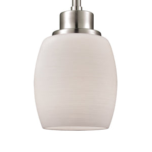 Thomas Lighting Casual Mission Opal Glass Mini Pendant Light Brushed Metal for Kitchen or Hallway Nickel CN170152