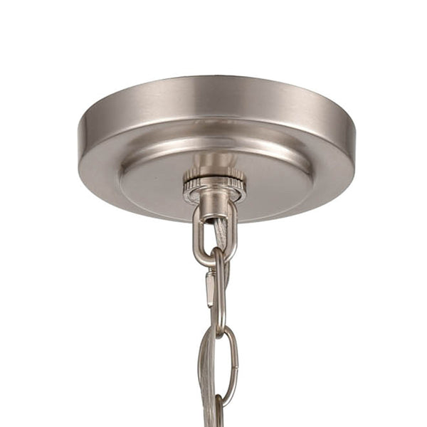 Thomas Lighting Casual Mission Three Light Chandelier with Opal Glass Shades in Brushed Nickel 17 inches CN170322