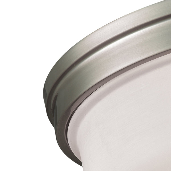 Thomas Lighting Casual Mission Three Light Flush Mount Opal Glass Nickel Ceiling Fixture CN170332