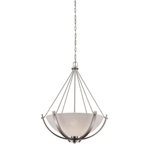Thomas Lighting Casual Mission Three Light Chandelier with Opal Glass Shades in Brushed Nickel 21 inches CN170342