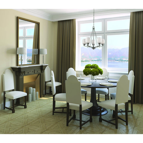 Thomas Lighting Casual Mission Three Light Chandelier with Opal Glass Shades in Brushed Nickel 22 inches CN170522
