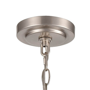 Thomas Lighting Casual Mission Three Light Chandelier with Opal Glass Shades in Brushed Nickel 29 inches CN170922