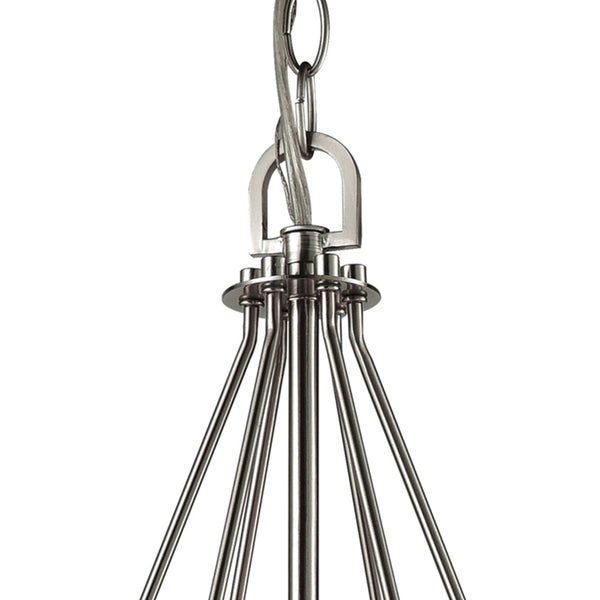 Thomas Lighting Casual Mission Three Light Chandelier with Opal Glass Shades in Brushed Nickel 29 inches CN170922