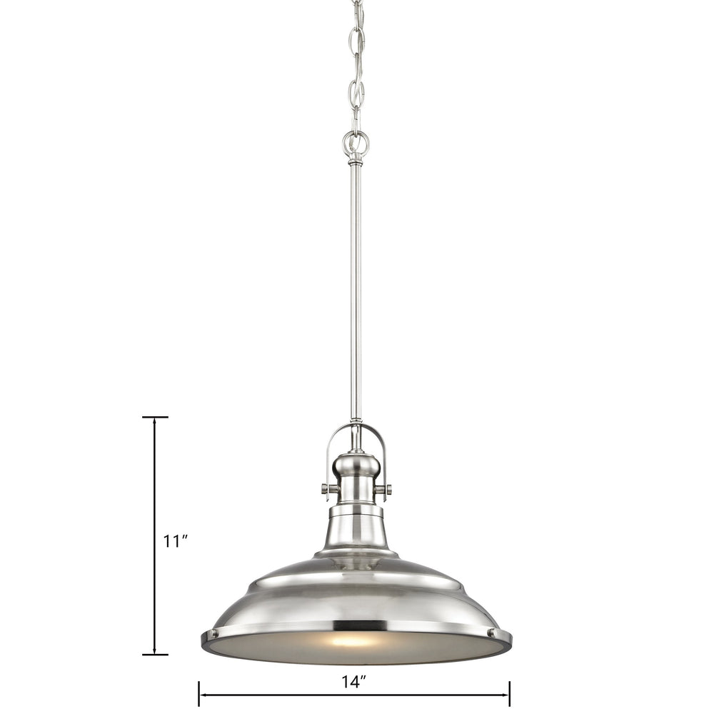 Thomas Lighting Blakesley Dome Pendant Light Brushed Nickel Frosted Glass Kitchen Island Fixture CN200142