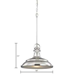 Thomas Lighting Blakesley Dome Pendant Light Brushed Nickel Frosted Glass Kitchen Island Fixture CN200142