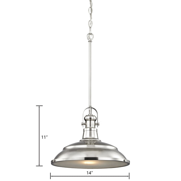 Thomas Lighting Blakesley Dome Pendant Light Brushed Nickel Frosted Glass Kitchen Island Fixture CN200142