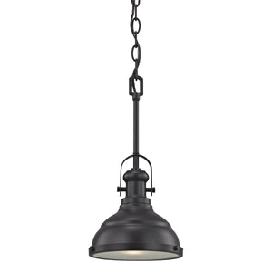 Thomas Lighting Blakesley Metal Dome Mini Pendant with Frosted Glass Diffuser for Kitchen or Dining Bronze CN200151