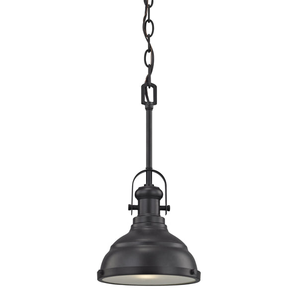 Thomas Lighting Blakesley Metal Dome Mini Pendant with Frosted Glass Diffuser for Kitchen or Dining Bronze CN200151