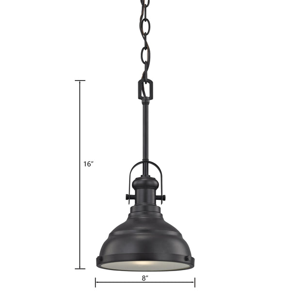 Thomas Lighting Blakesley Metal Dome Mini Pendant with Frosted Glass Diffuser for Kitchen or Dining Bronze CN200151