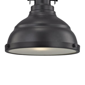 Thomas Lighting Blakesley Metal Dome Mini Pendant with Frosted Glass Diffuser for Kitchen or Dining Bronze CN200151