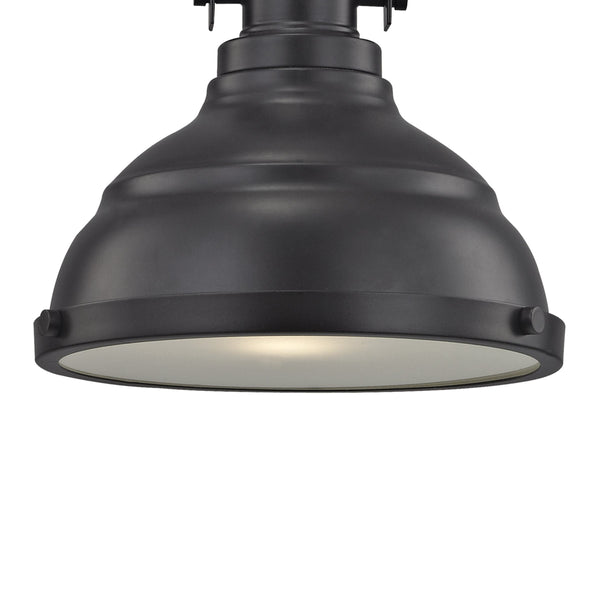Thomas Lighting Blakesley Metal Dome Mini Pendant with Frosted Glass Diffuser for Kitchen or Dining Bronze CN200151