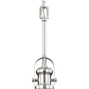 Thomas Lighting Blakesley Metal Dome Mini Pendant with Frosted Glass Diffuser for Kitchen or Dining Nickel CN200152