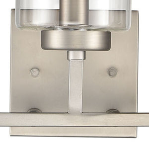 Thomas Lighting West End Angular Two Light Vanity Bar with Cylindrical Glass Shades for Bathrooms Nickel 23 inches CN240132