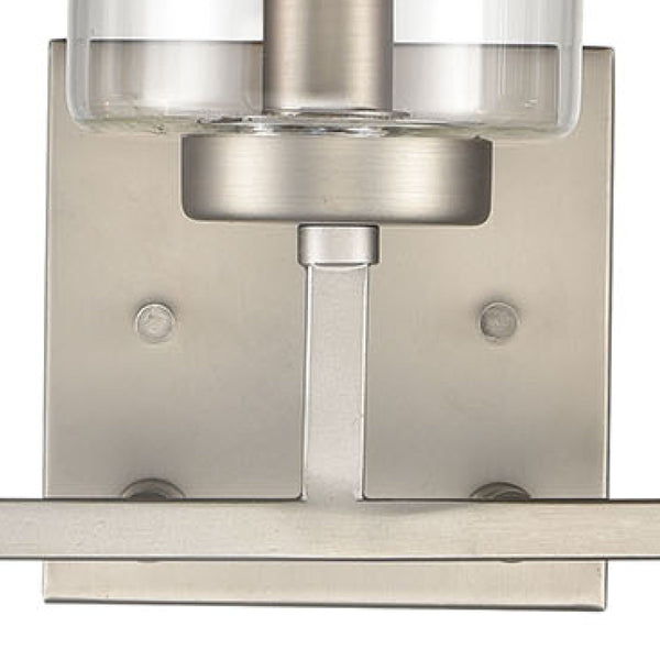 Thomas Lighting West End Angular Two Light Vanity Bar with Cylindrical Glass Shades for Bathrooms Nickel 23 inches CN240132