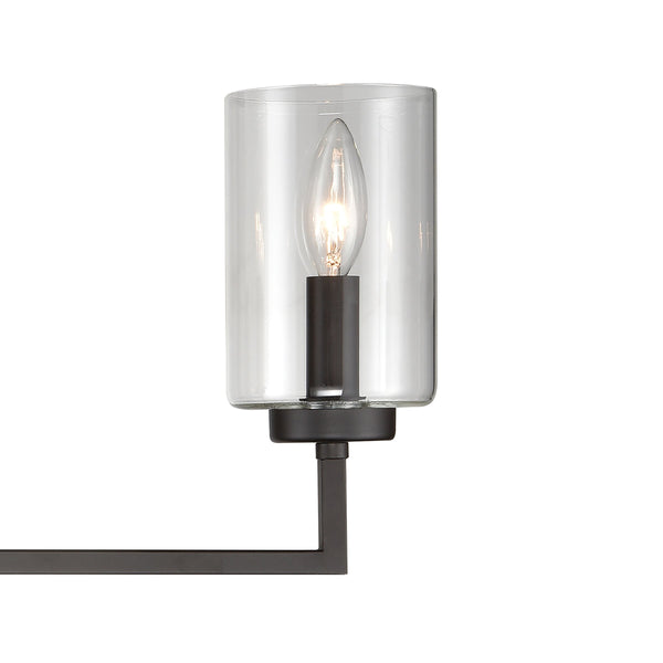 Thomas Lighting West End Angular Two Light Vanity Bar with Cylindrical Glass Shades for Bathrooms Bronze 29.75 inches CN240141