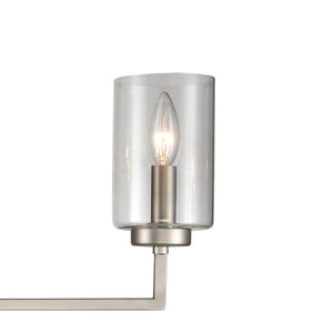 Thomas Lighting West End Angular Two Light Vanity Bar with Cylindrical Glass Shades for Bathrooms Nickel 29.75 inches CN240142